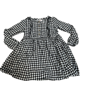 🍭6/$30 Cat & Jack Checkered Plaid and Gold Tinsel Long Sleeve Tunic Dress - 3T
